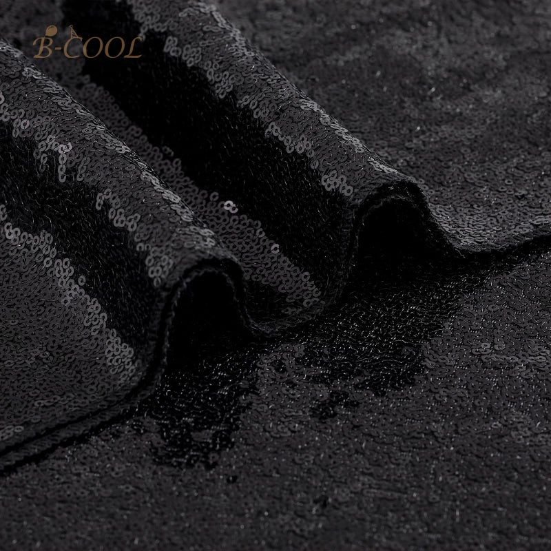 B.Cool B-COOL Black Sequin Tablecloth Halloween Shimmer Tablecloth 50x80-inch Rectangular Table Overlays for Wedding Birthday Party Prom Table Decorations - Image 5